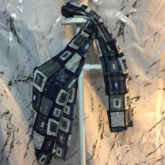 Retro 60's Style Plaid Scarf - Picture 1 of 4